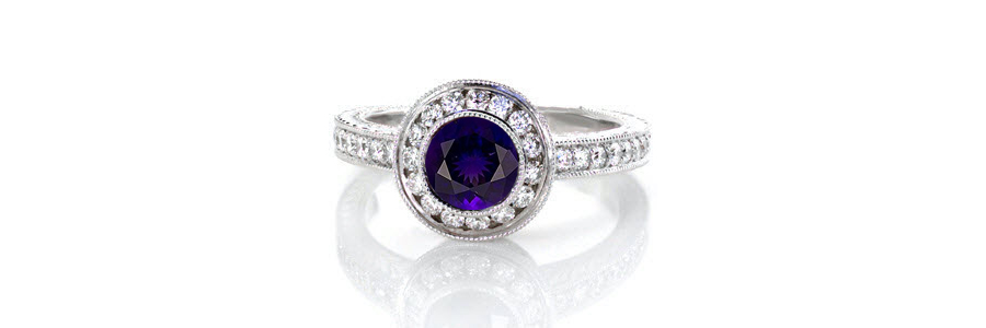 Amethyst-Ring Unique Engagement Rings 