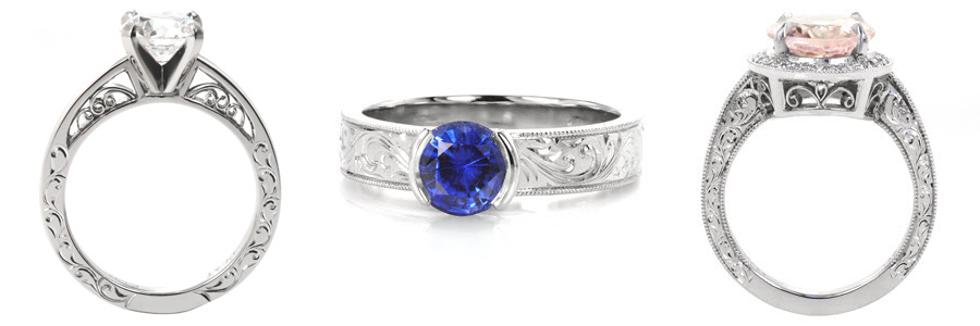Scroll Unique Engagement Rings 