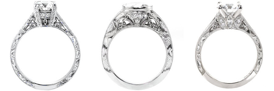 Wave Unique Engagement Rings 