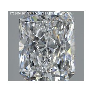 Radiant 2.30 carat D VS2 Photo