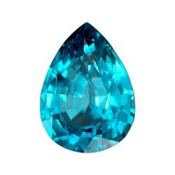 Zircon Pear 2.46 carat Blue Photo