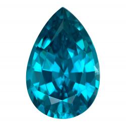 Zircon Pear 4.09 carat Blue Photo