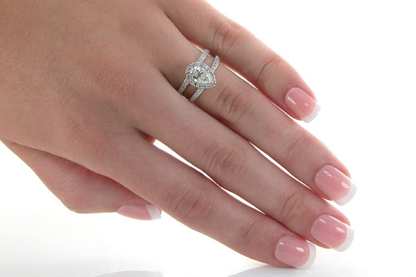 Split shank pear engagement rings