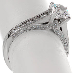 Micro Pave engagement ring in Forth Worth with round brilliant center stone and white gold setting.