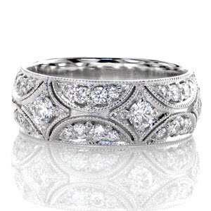 Wide diamond wedding rings in Phoenix.