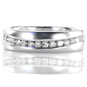 Tulsa wide wedding band in white gold.