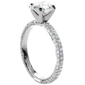 Cleveland micro pave engagement ring with round brilliant center stone.
