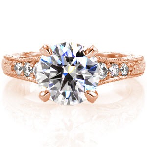 Antique styled engagement ring with diamonds in Los Angeles