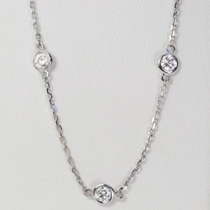 Image for Diamond-Bezel-Necklace - 1.37 ct