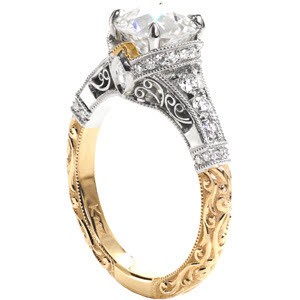Filigree and Hand Engraved custom engagement rings in Chicago
