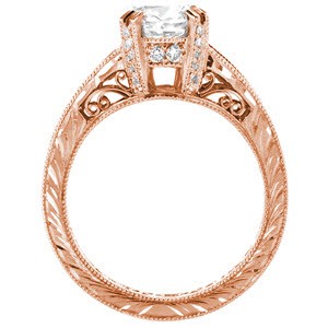 Rose gold cushion cut diamond engagement ring in Montreal.