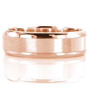 Forged from 14k white gold, the North Shore band is a contemporary and dashing design.  The center of the band has a hand applied brushed finish which is framed by high polished edges that highlight the intricate center texture. The band exterior is slightly domed and the ring edges are rounded for a comfortable fit.