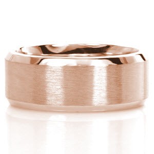 The Mesa band gives a renewed look of a classic wedding band design. Constructed from 14k white gold, the center showcases a hand applied brushed texture. The high polished edges are beveled to intensify the contrast between finishes while providing a comfortable fit.