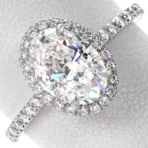 Elegant halo engagement rings in Salt Lake City, Utah.