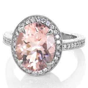 Morganite vintage engagement rings in Los Angeles.