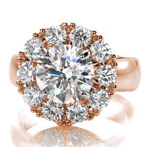 Rose gold halo engagement rings in Oklahoma City