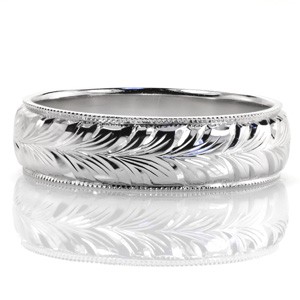 Full Wheat Half Round Band Hand Engraved Wedding Bands Knox