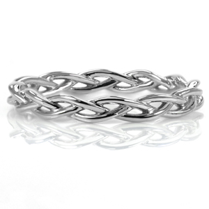 Design 3596 brings simple elegance to life as a delicately woven band. This braided band is made with a dainty width perfect for those wanting a unique refined ring. Perfect for any occasion from a promise ring, to a wedding band, to an anniversary celebration. 