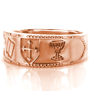 When looking for a special piece with symbolism customized to you, designing your own ring may be the perfect way to go! This custom Rosary design is a beautiful example of the different ways meaningful details can be combined to form something truly unique.