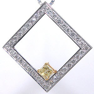 Image for Fancy Yellow Square Diamond Halo- .31 ct